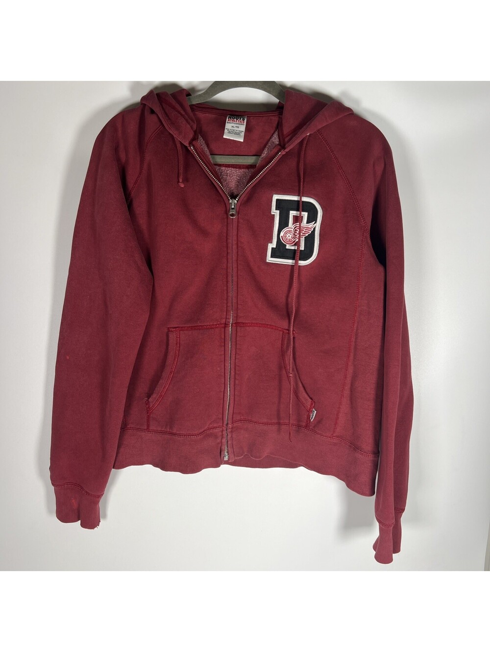 Detroit Red Wings Roots Full Zip Red Hoodie Jacket-Women's XL